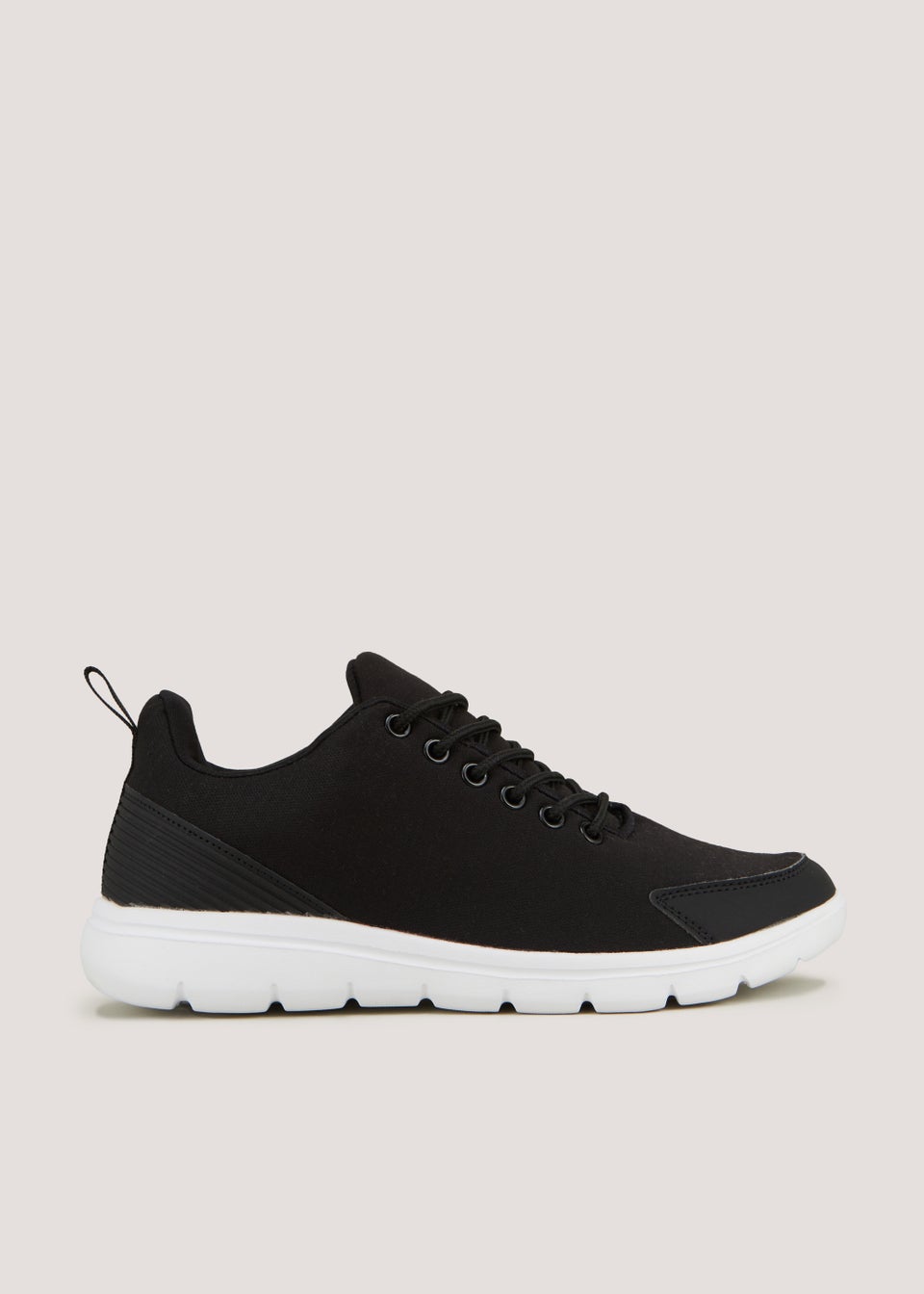 Black Memory Foam Lace Up Trainers