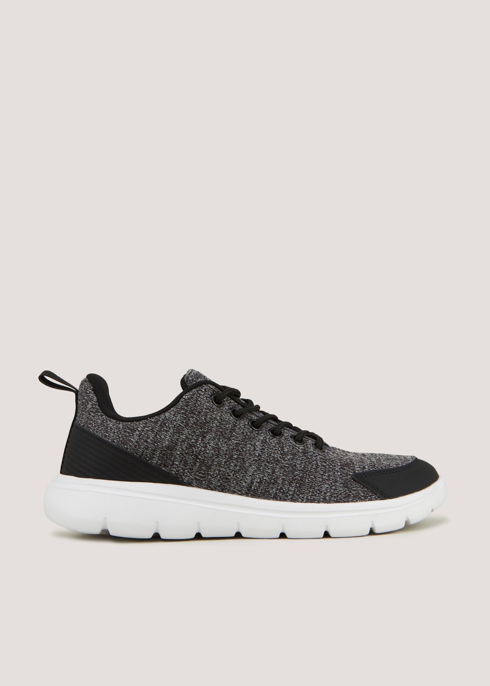 Grey Memory Foam Lace Up Trainers