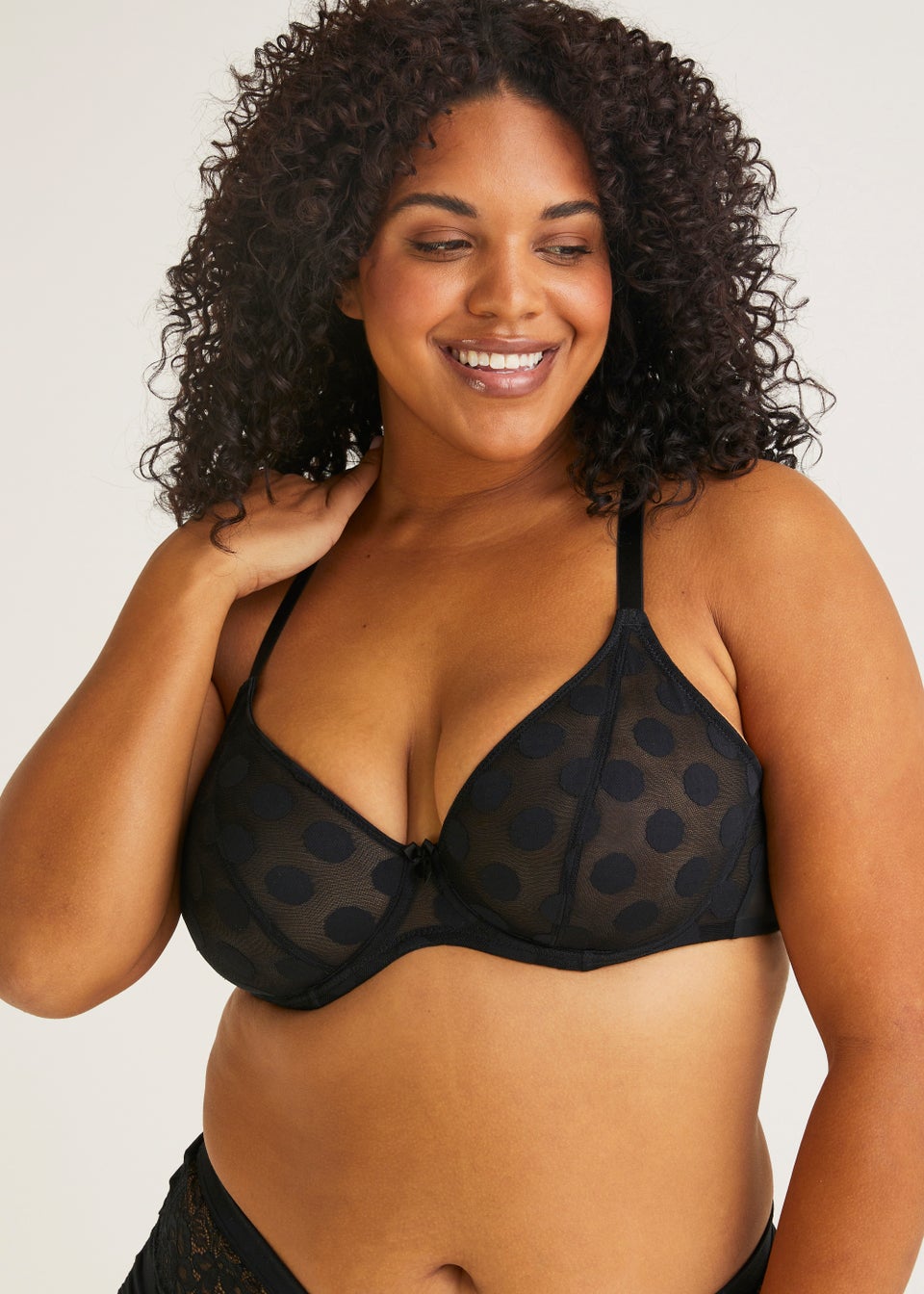 Ivory Rose Curve Black Polka Dot High Apex Bra