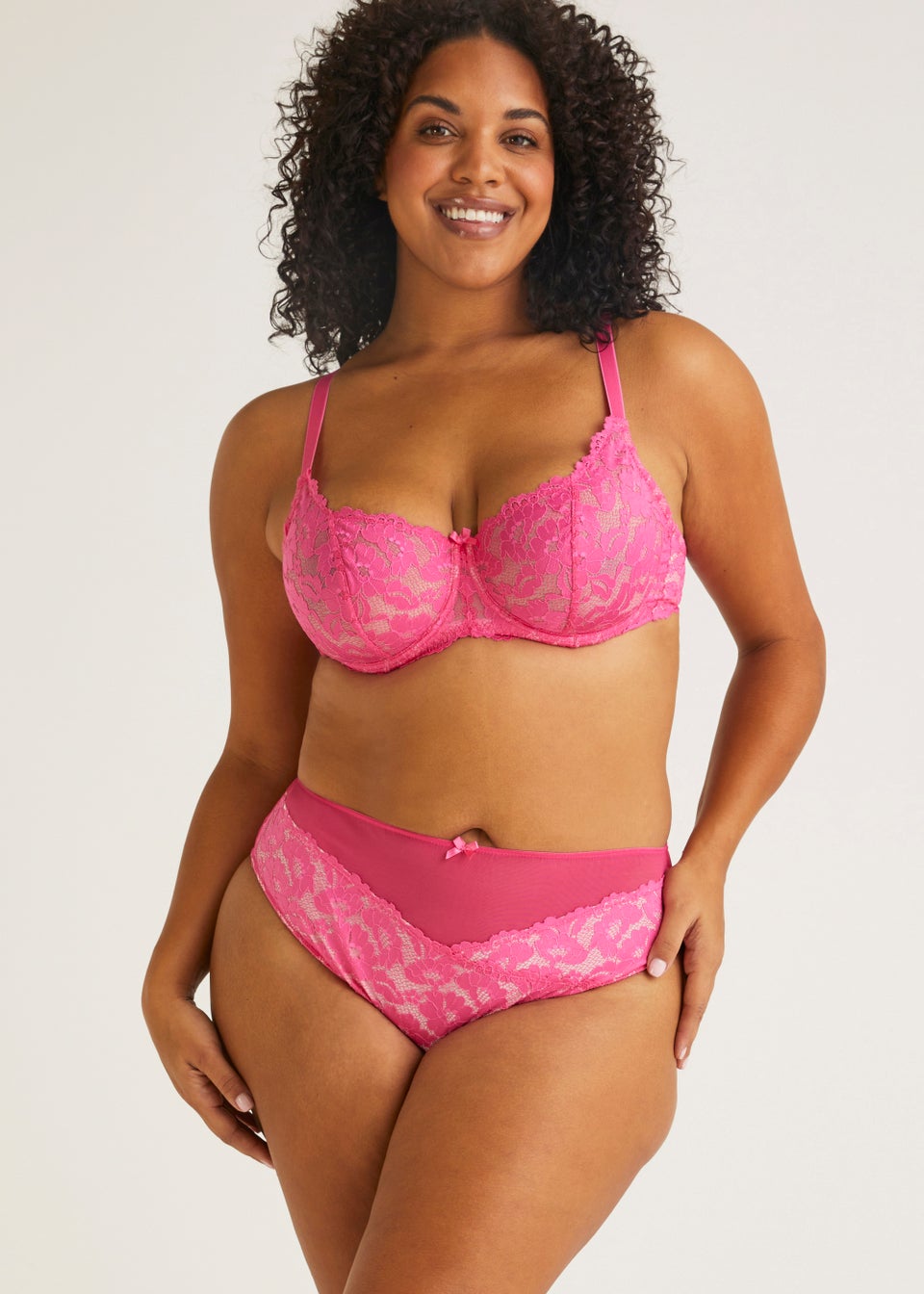 Ivory Rose Curve Hot Pink Balconette Bra