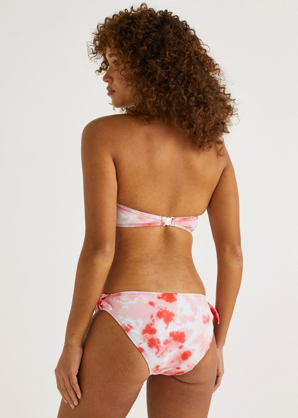 Coral Tie Dye Twist Bikini Bottoms