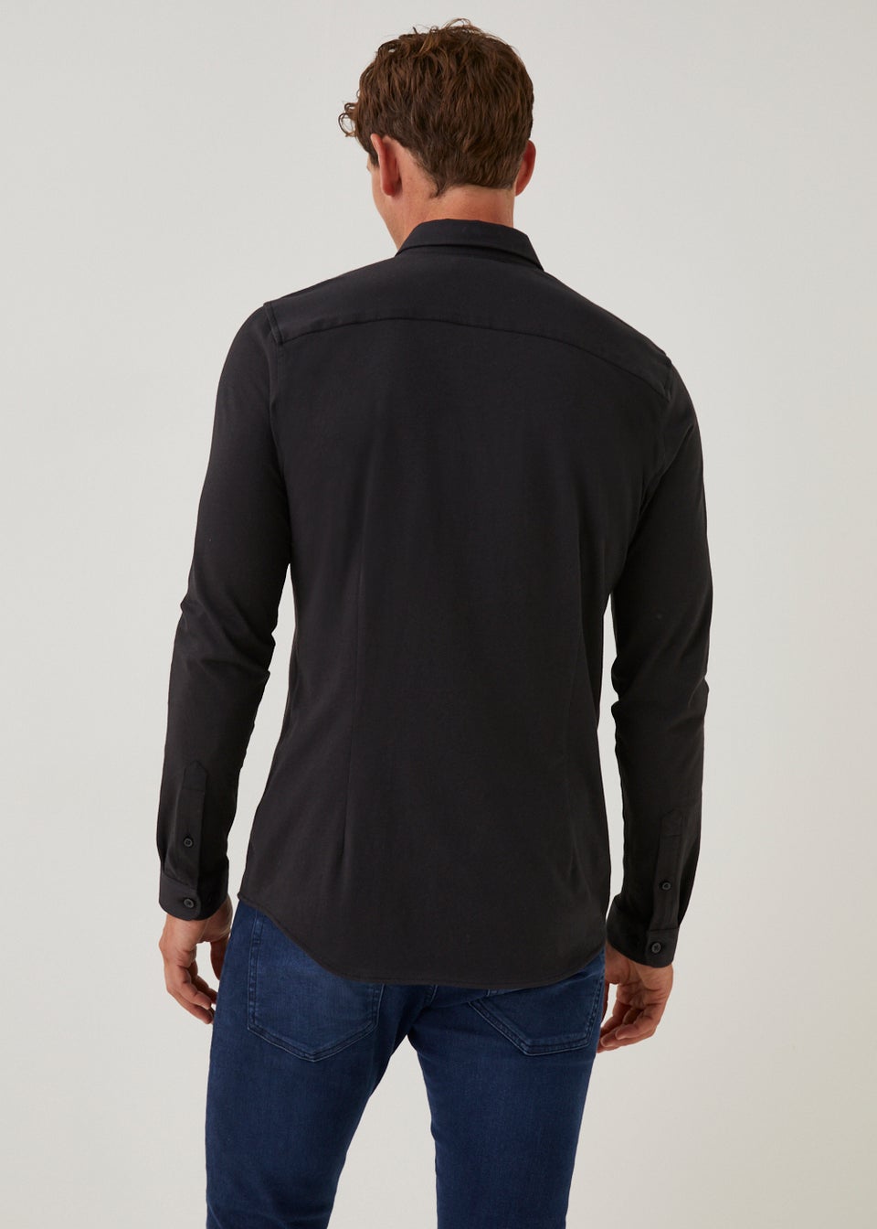 Taylor & Wright Black Knitted Jersey Shirt