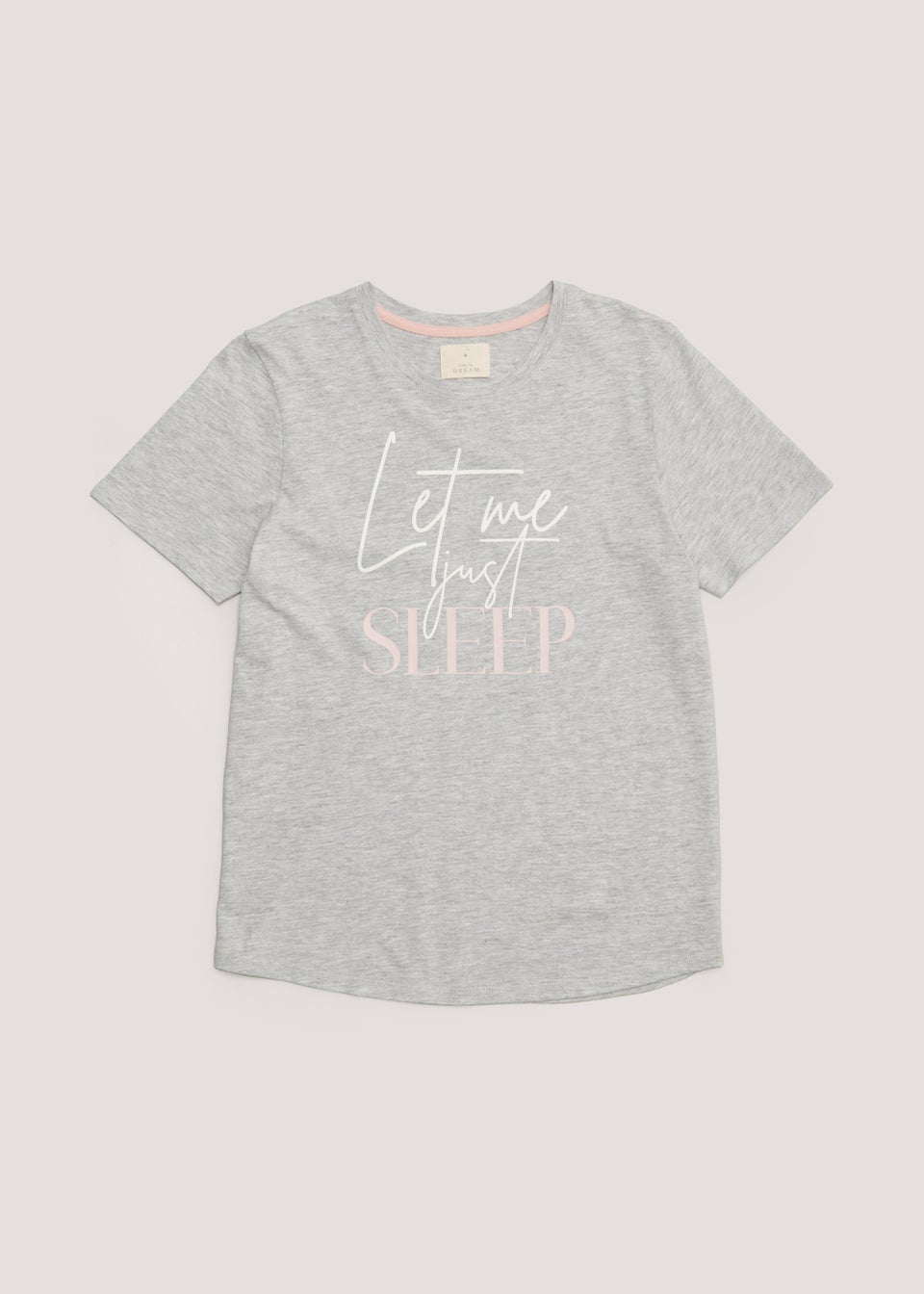 Grey Slogan Mix Match Pyjama T Shirt Matalan