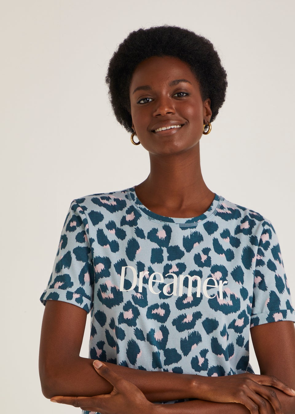 Blue Animal Print Pyjama Set