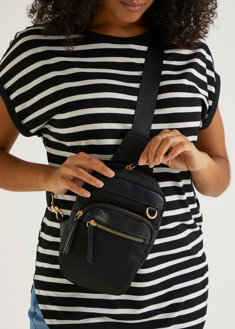 Black Nylon Chest Bag