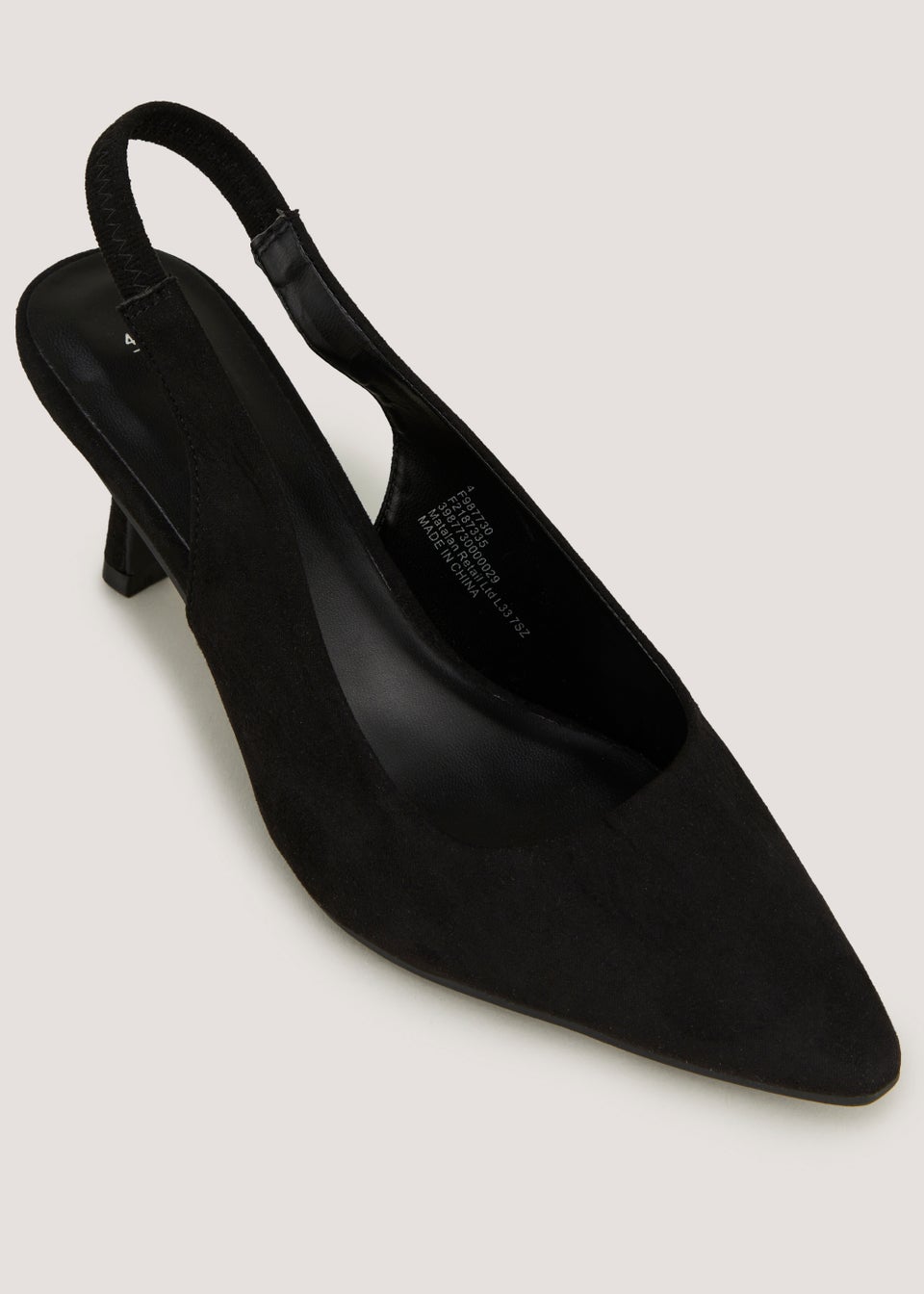 Black Slingback Point Toe Heels