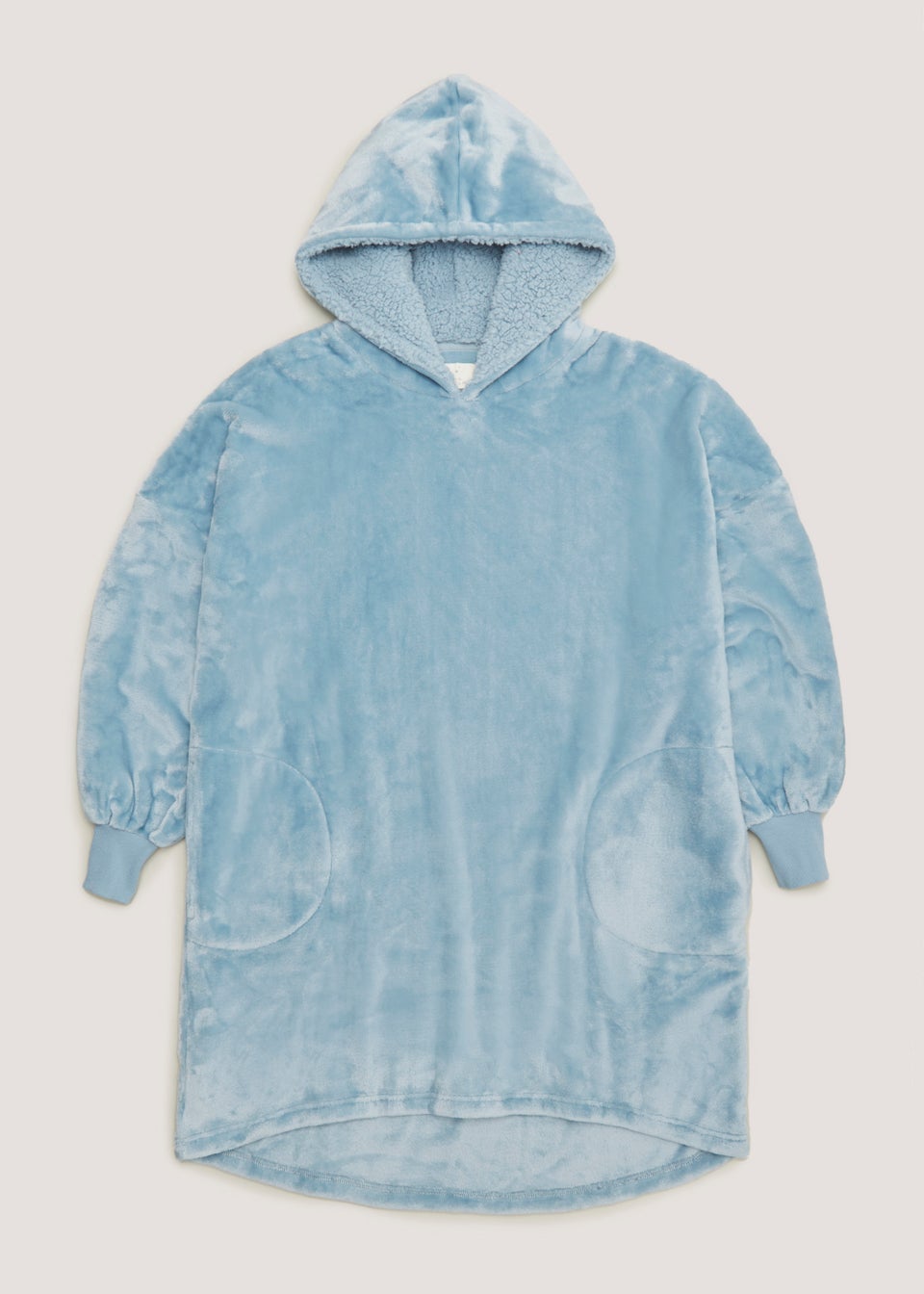 Blue Plush Long Snuggle Hoodie