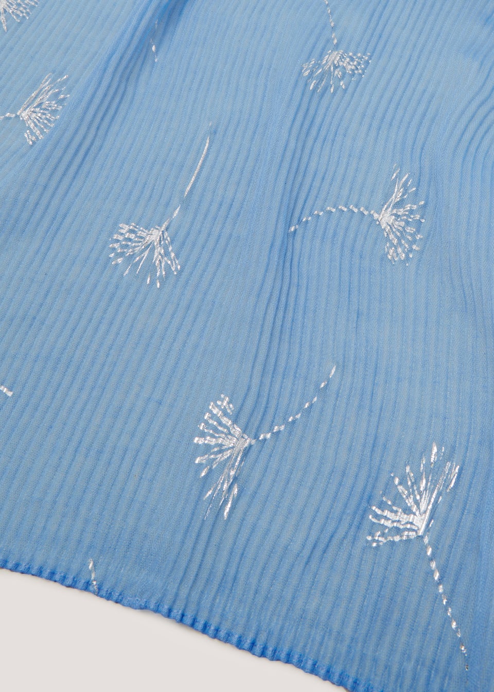 Blue Dandelion Crinkle Scarf