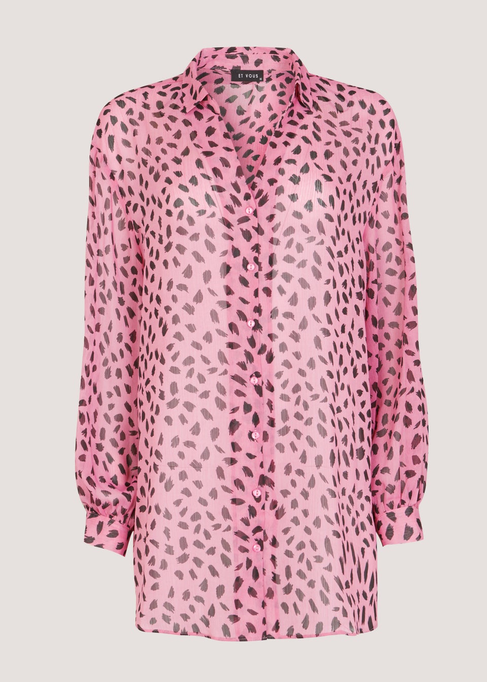 Et Vous Pink Spot Longline Blouse