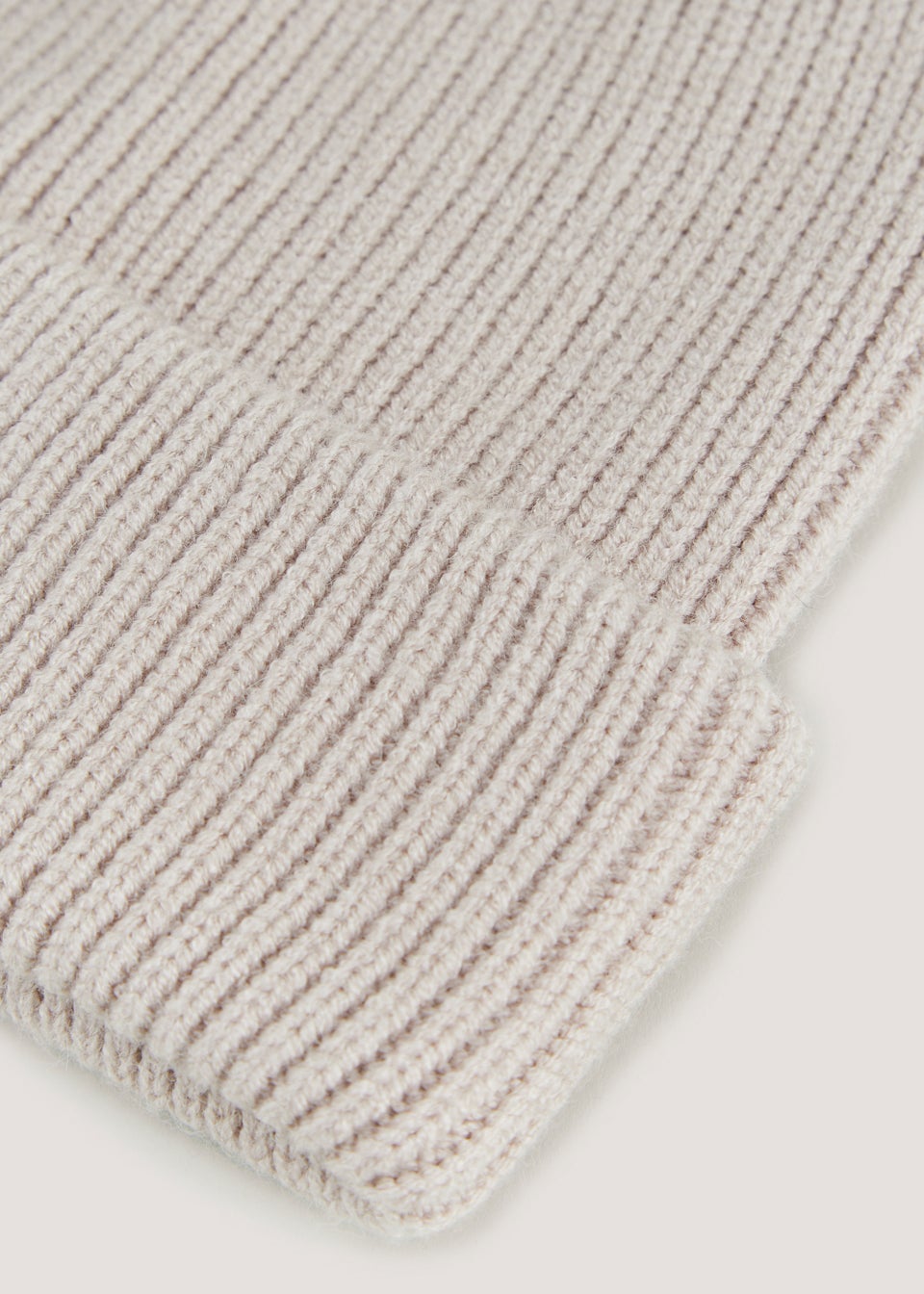 Oatmeal Ribbed Beanie Hat
