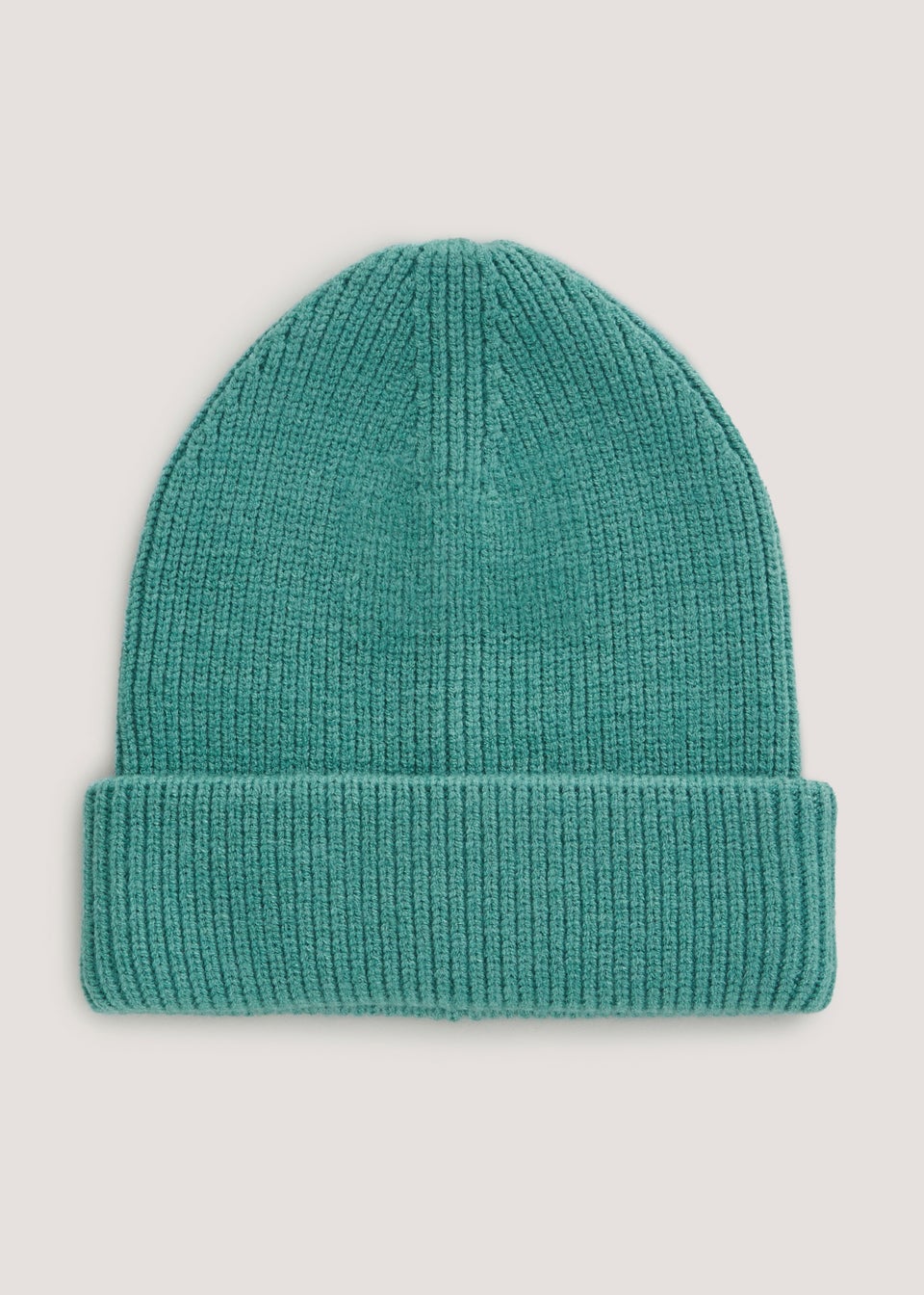 Green Ribbed Beanie Hat