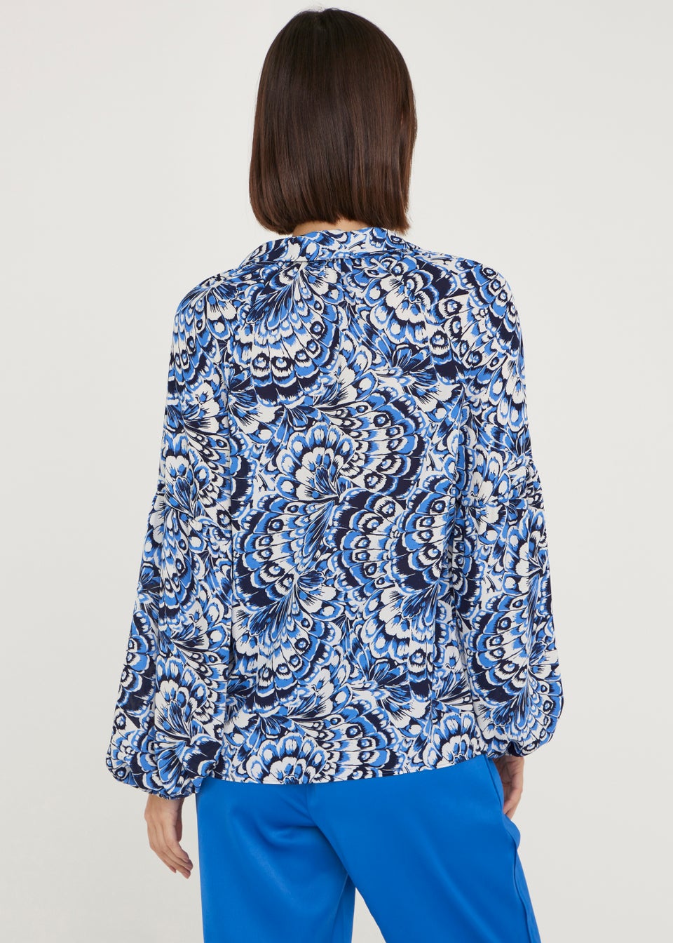 Et Vous Blue Print Blouse