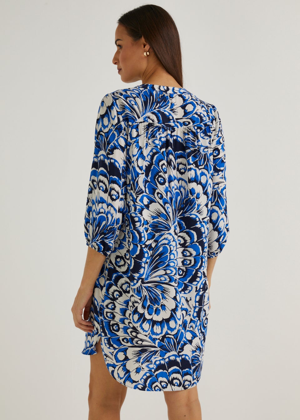 Et Vous Blue Print Tunic Dress - Matalan