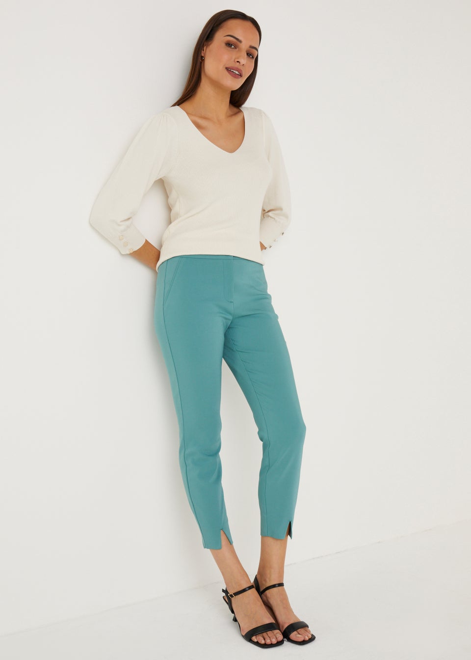 Et Vous Turquoise Capri Trousers Matalan