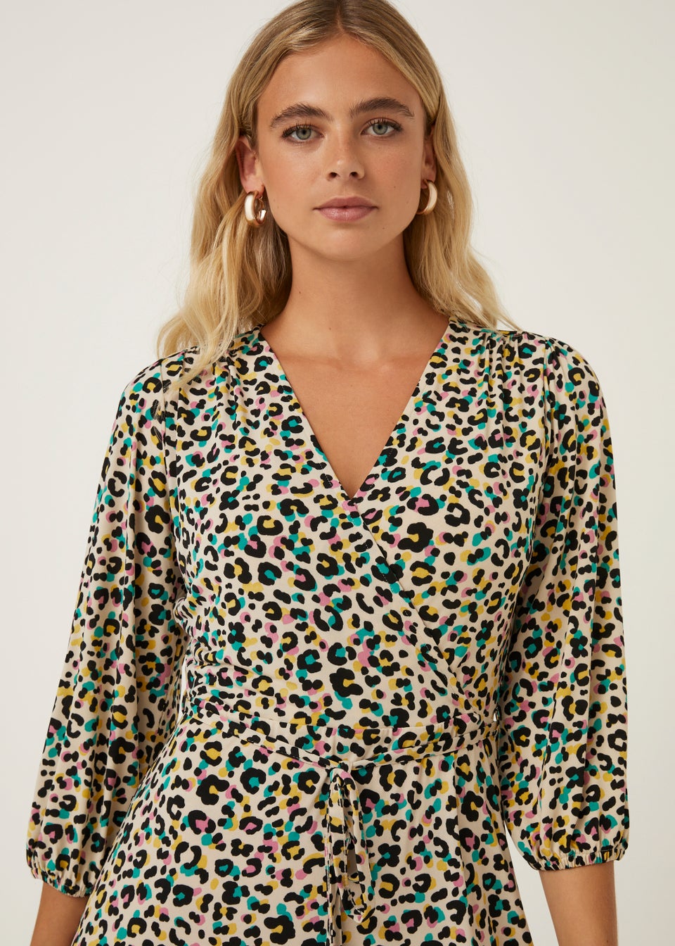 Be Beau Cream Animal Print Mini Dress