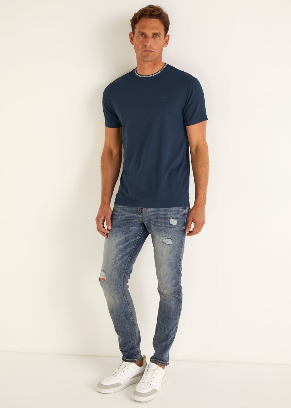 Navy Tipped Modal T-Shirt