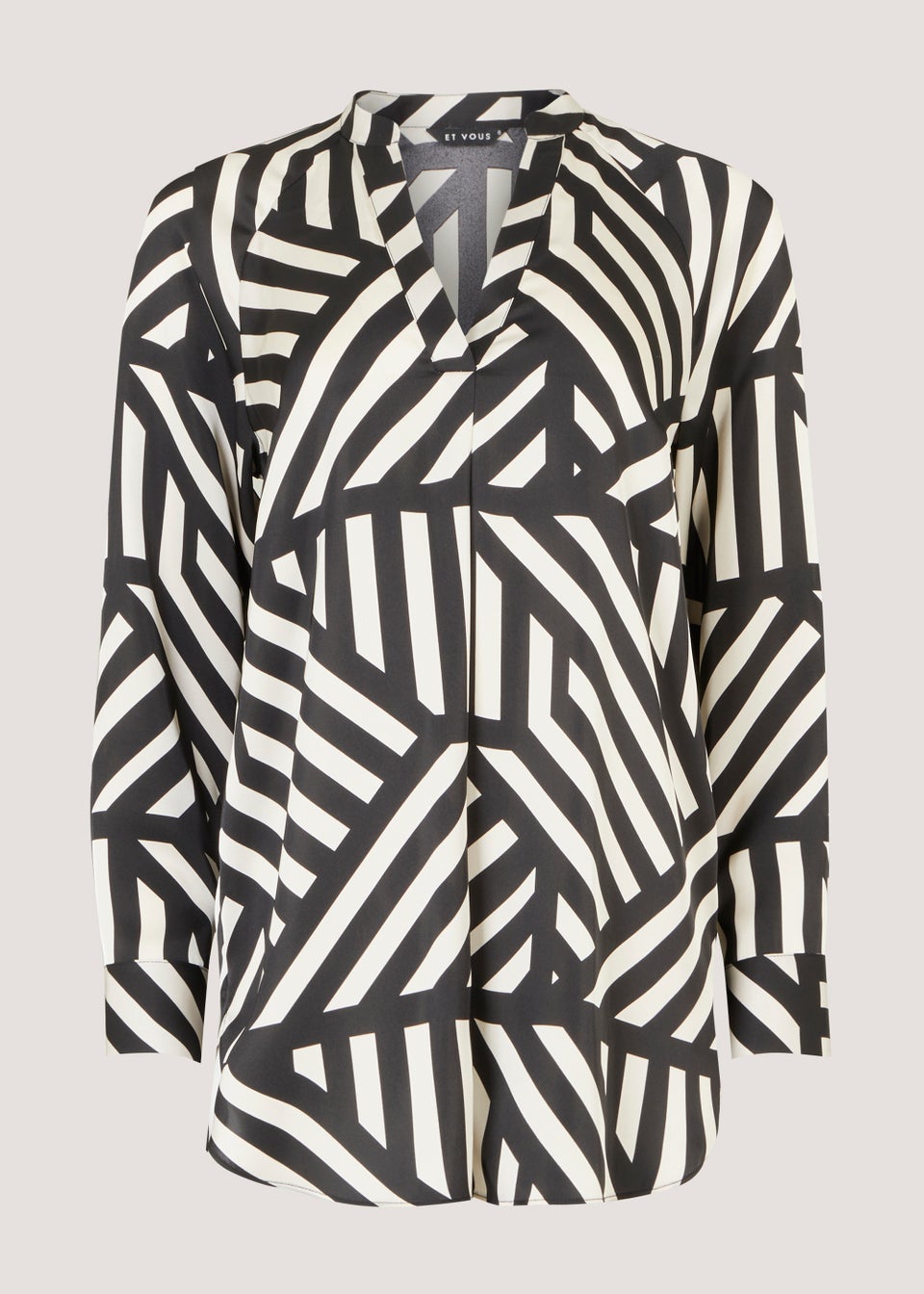 Black & White Stripe Satin Shirt