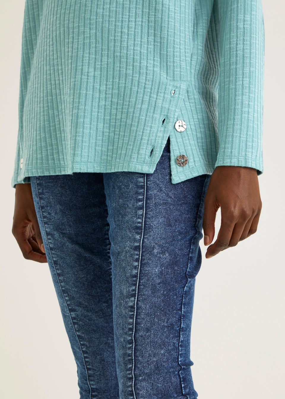 Green Button Long Sleeve Top
