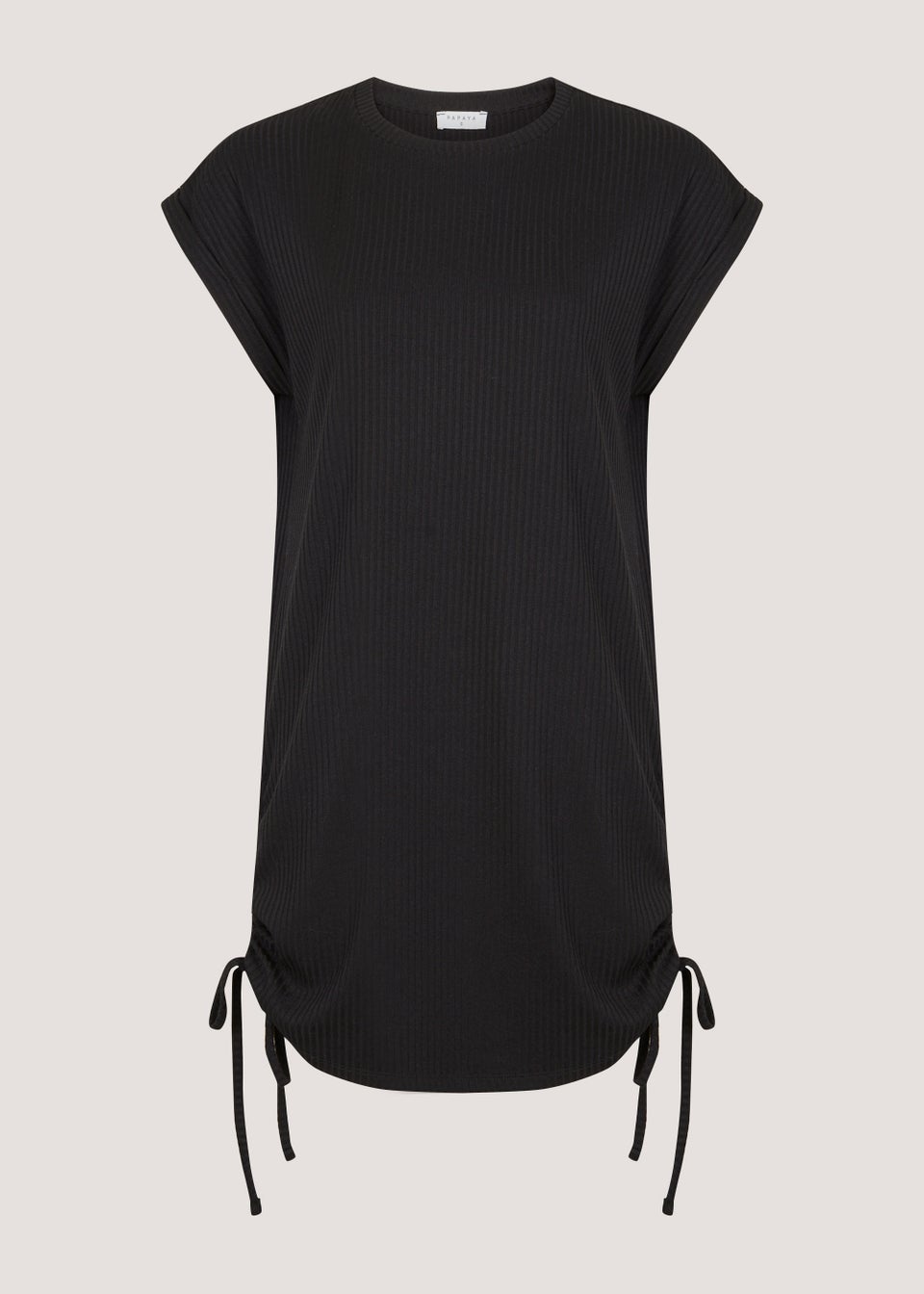Black Ruched Longline Tee