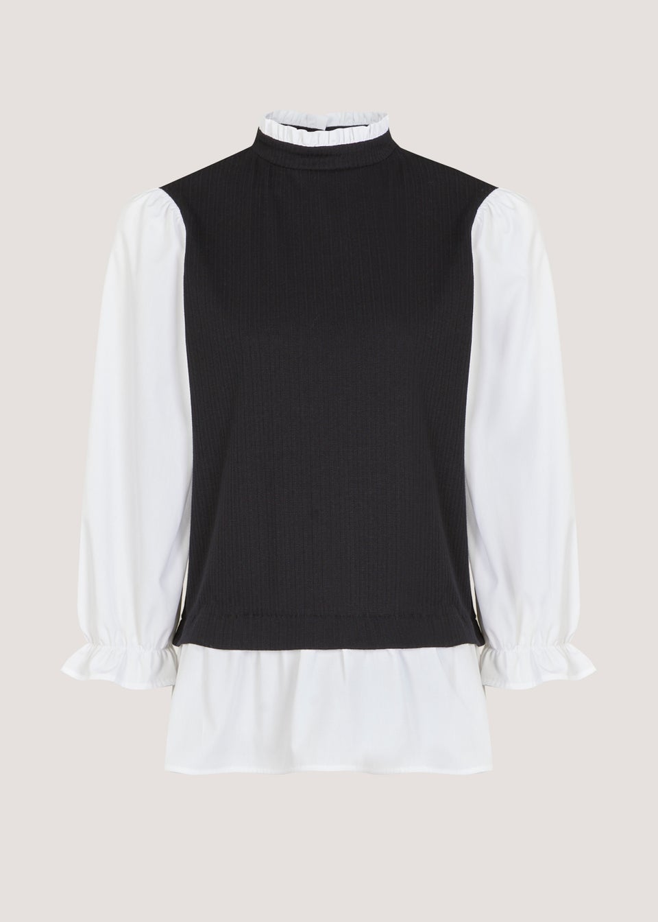 2 in 1 Black Ribbed Top