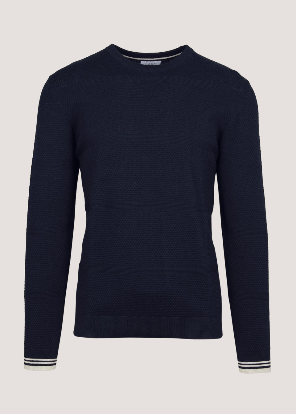 Navy Popcorn Crew Neck Jumper