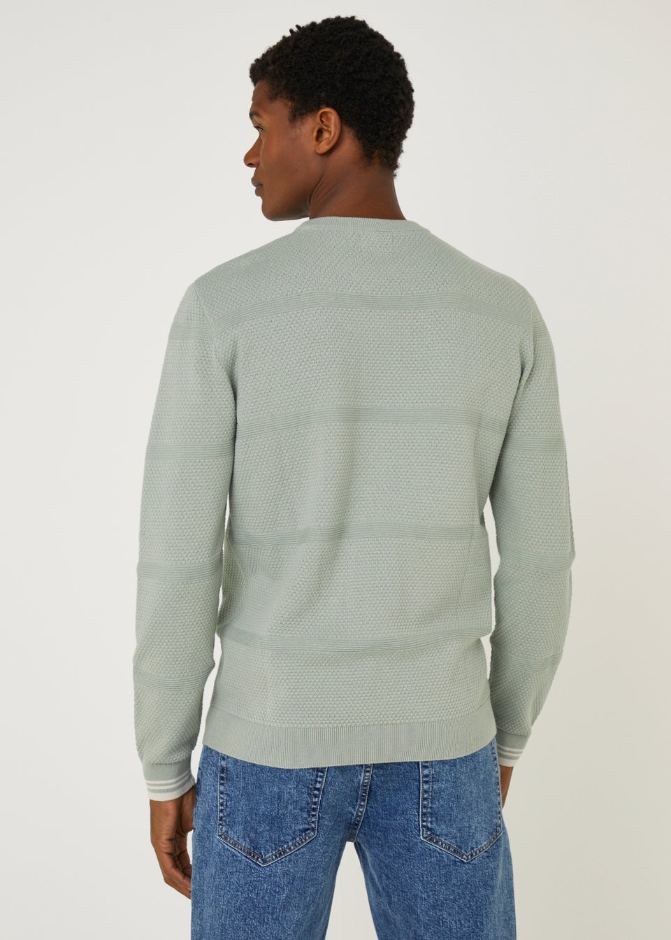 Sage Popcorn Crew Neck Jumper