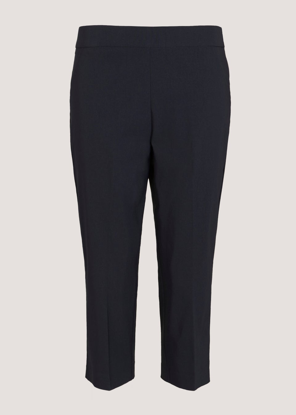 Navy Bengaline Cropped Trousers
