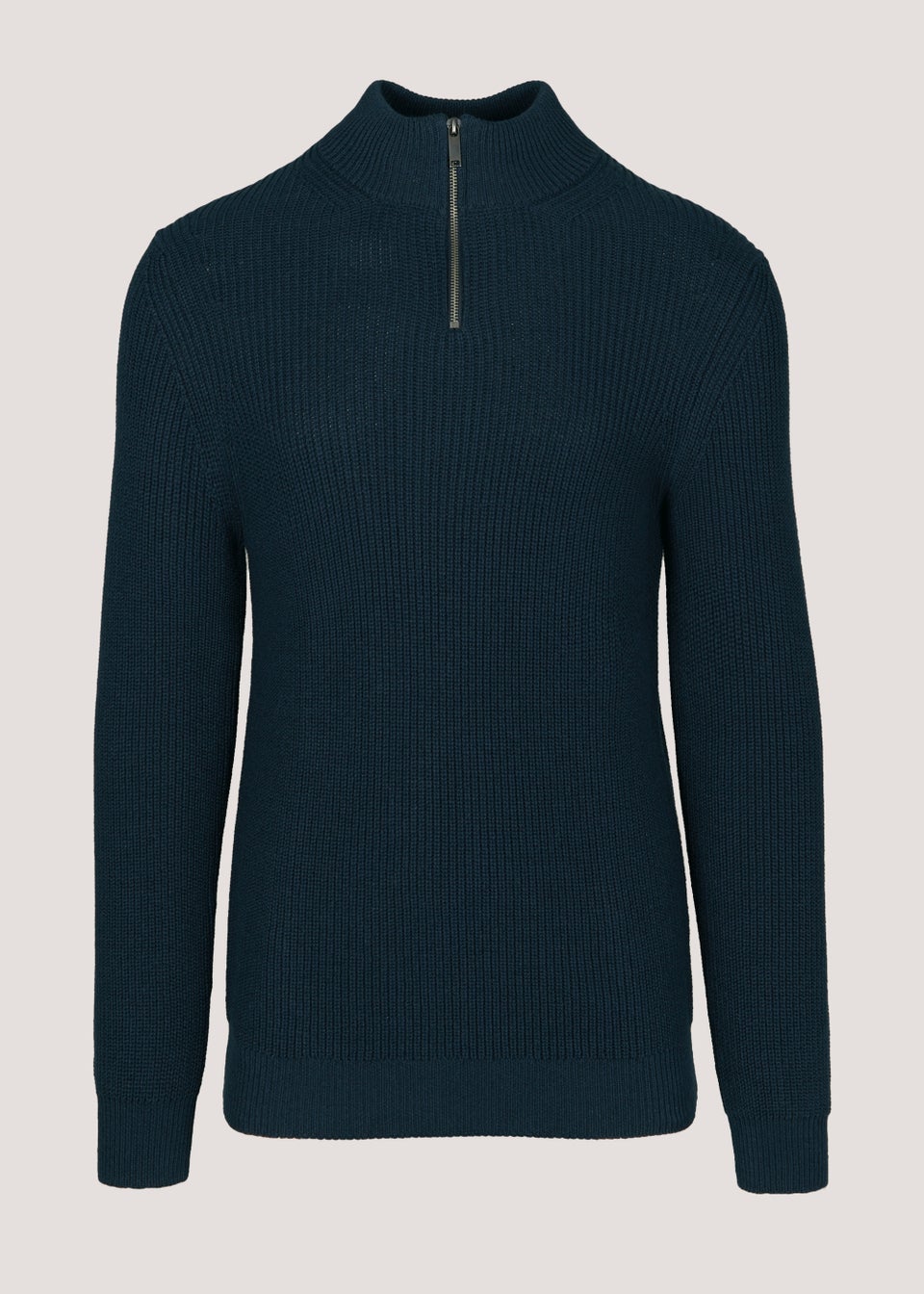 Navy Ribbed 1/4 Zip Jumper
