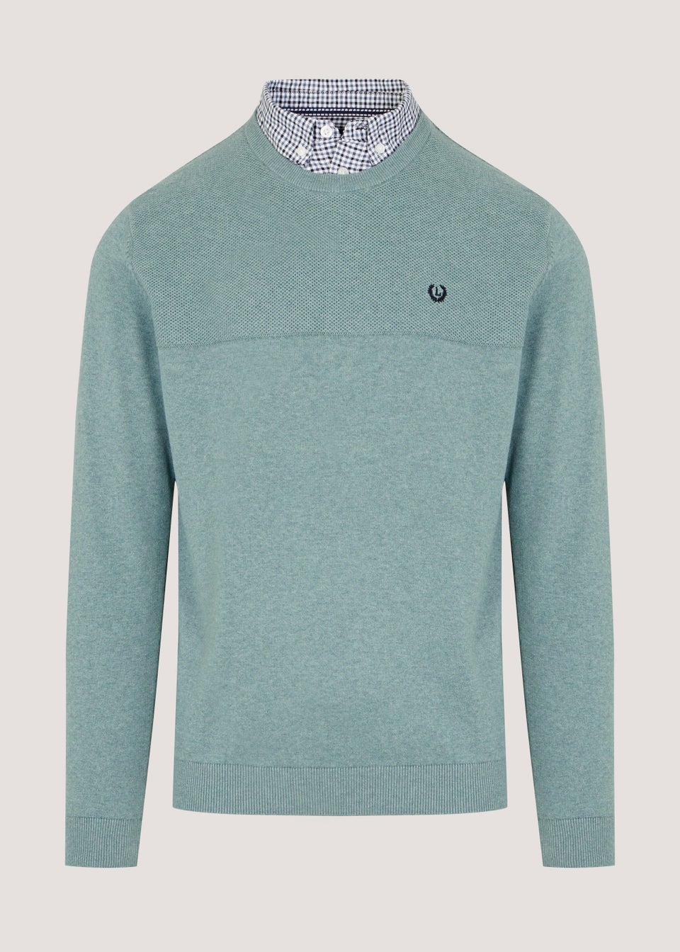 Lincoln Teal Mock Shirt Jumper