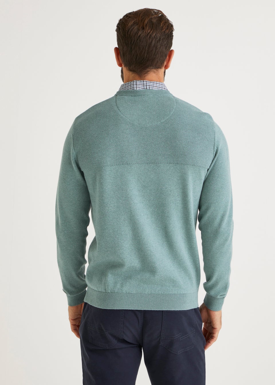 Lincoln Teal Mock Shirt Jumper Matalan