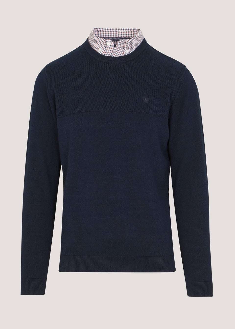 Lincoln Navy Mock Shirt Jumper