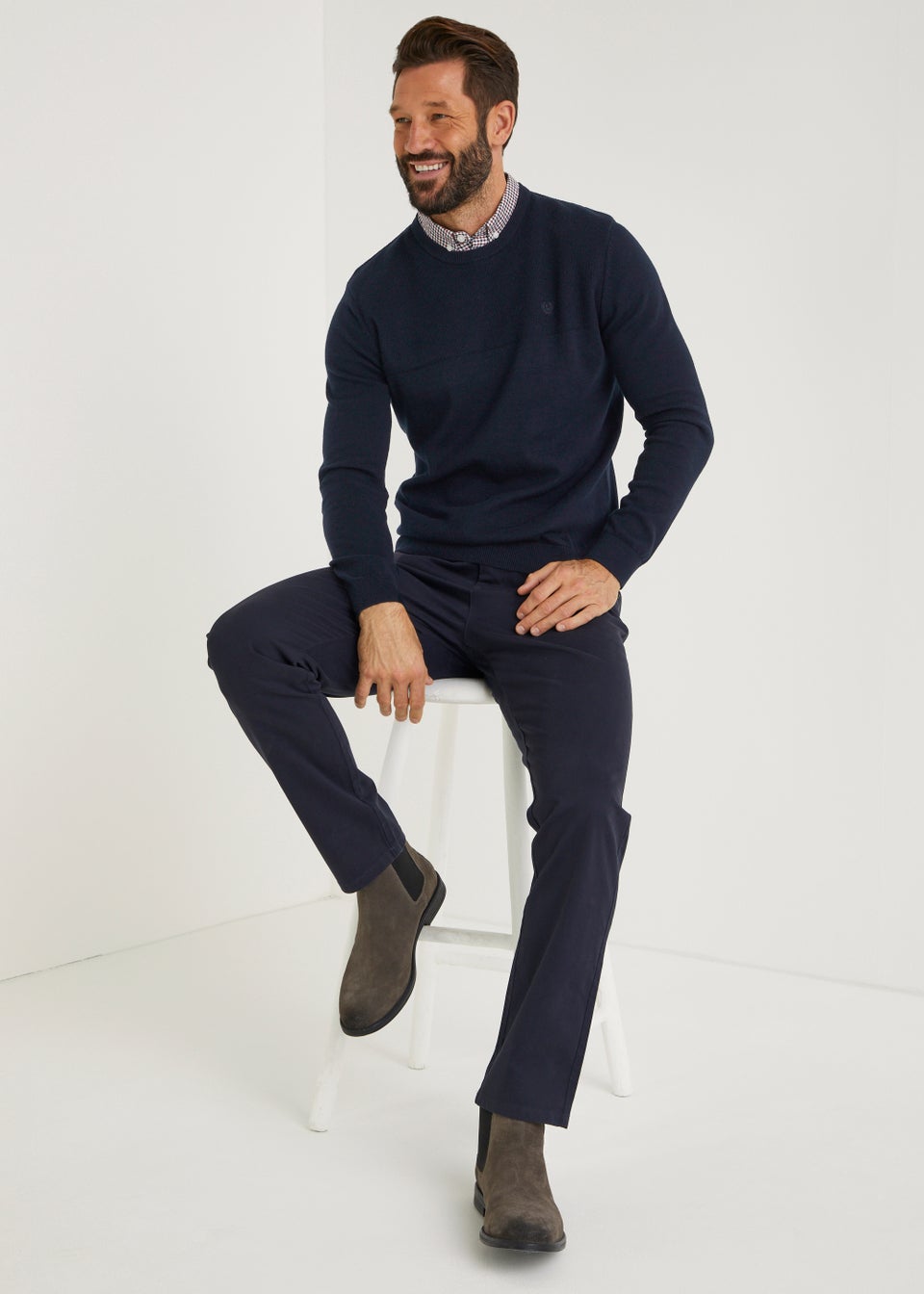 Mens jumpers with shirt collars best sale