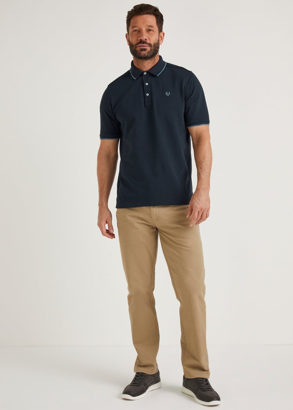 Lincoln Navy Textured Polo Shirt