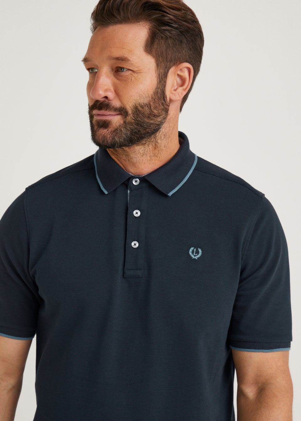 Lincoln Navy Textured Polo Shirt