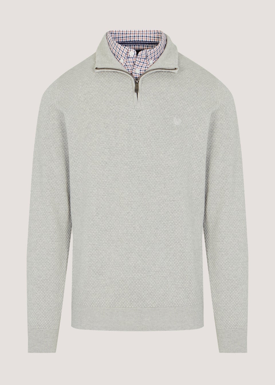 Lincoln Grey Quarter Zip Mock Neck Sweatshirt