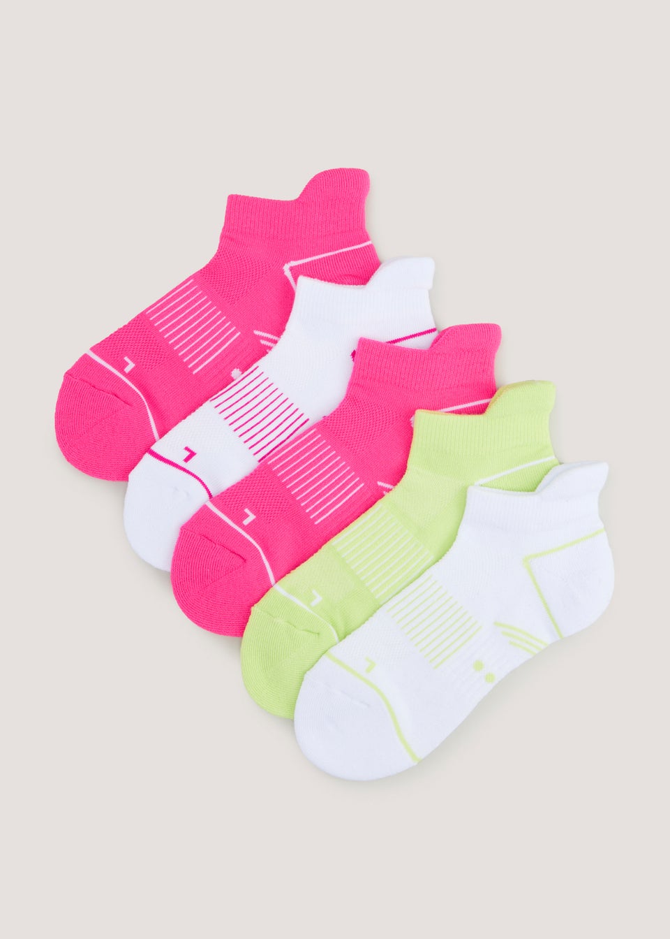 Souluxe 5 Pack Pink Trainer Socks