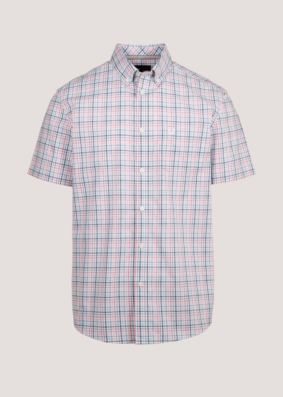Lincoln Pink Tattersall Check Short Sleeve Shirt