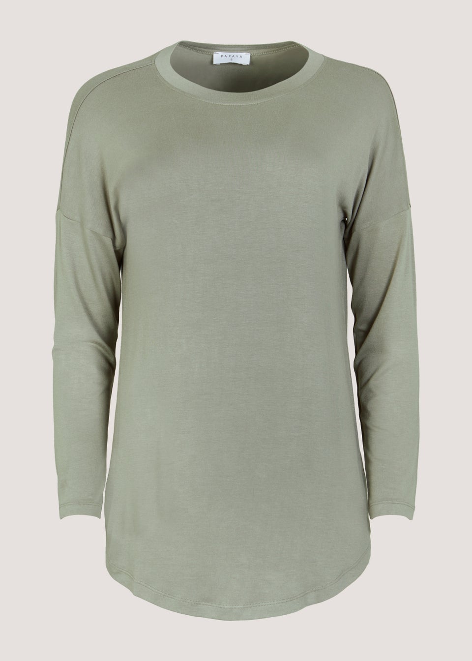 Khaki Viscose Longline Top