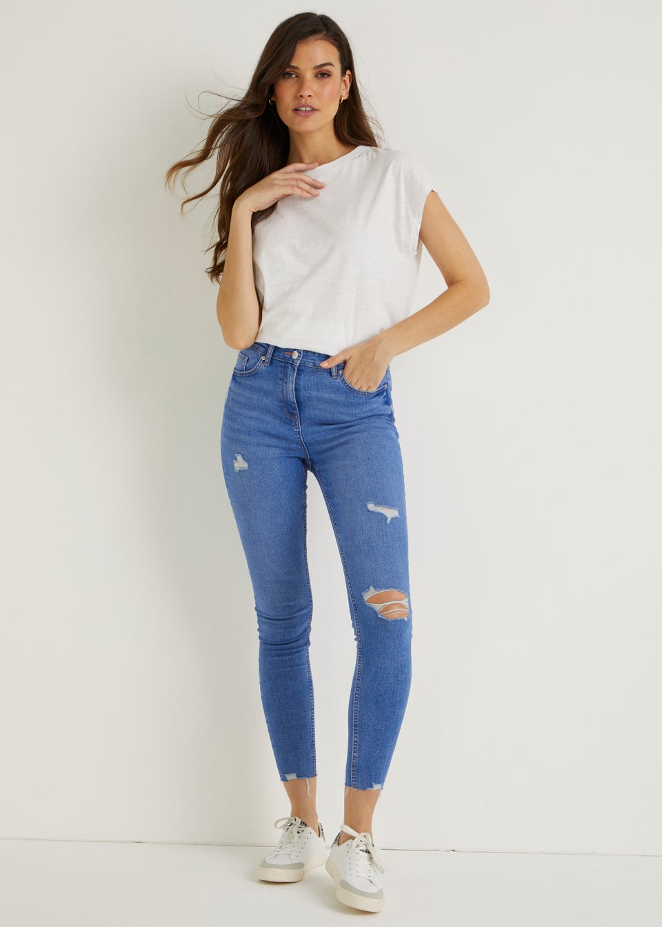 April Mid Wash Ripped Skinny Jeans
