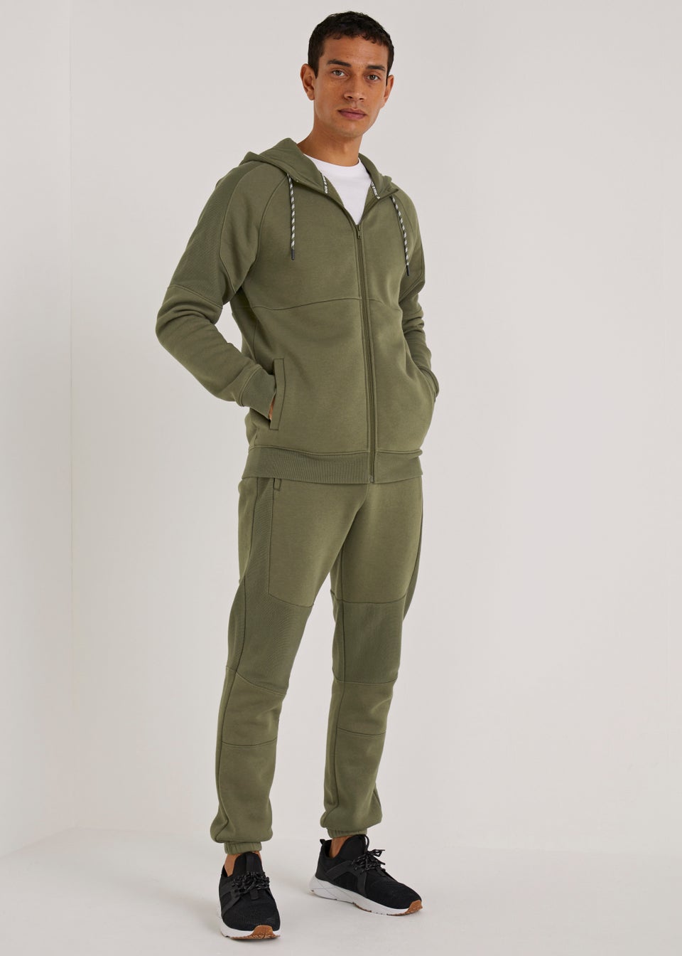 US Athletic Khaki Military Zip Up Hoodie