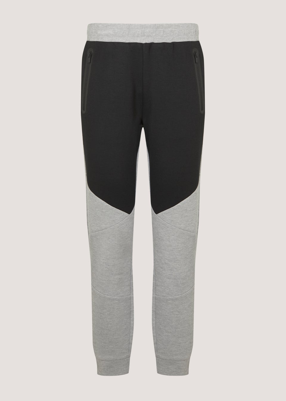 US Athletic Grey & Black Bonded Joggers