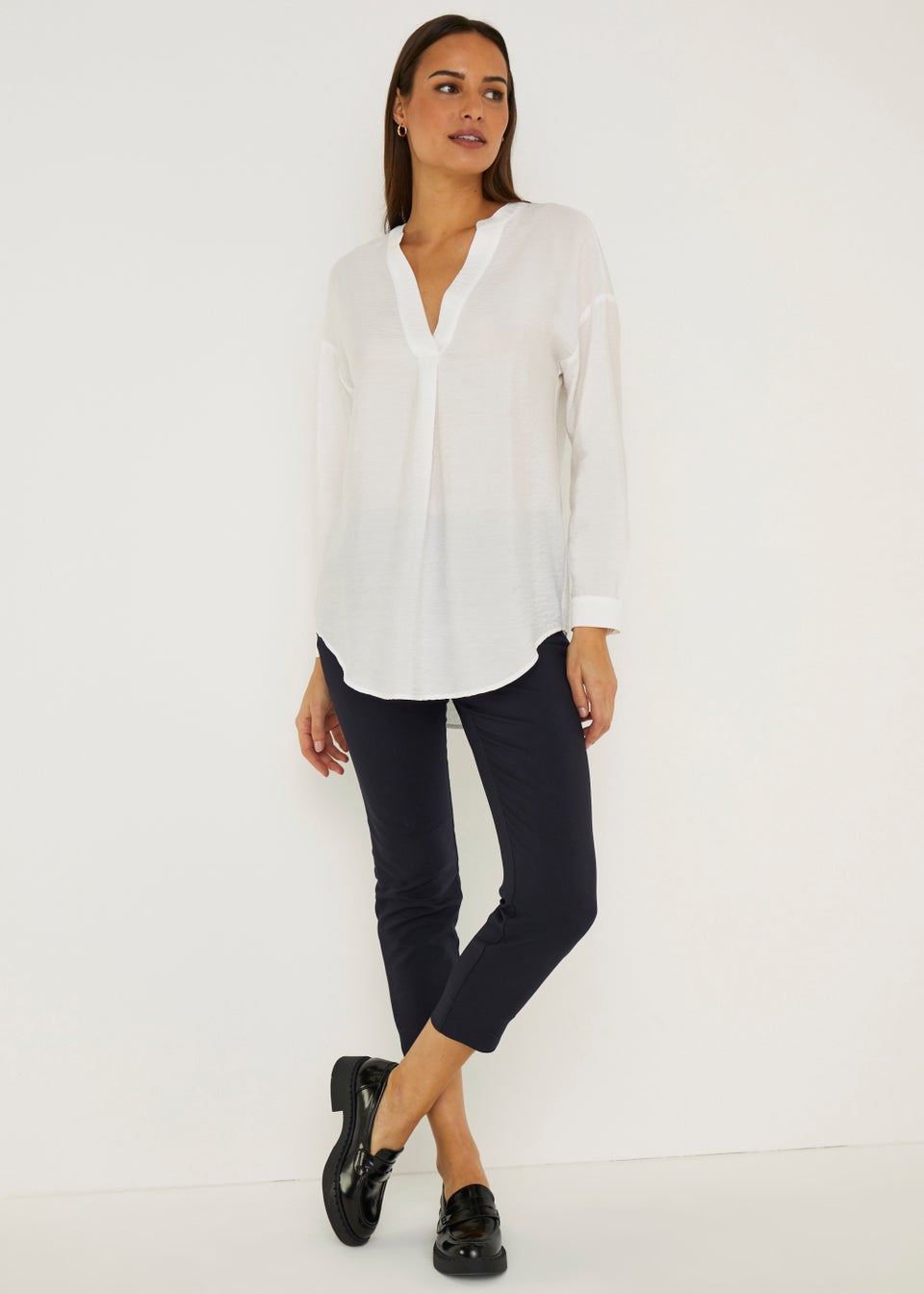 Et Vous White Popover Blouse