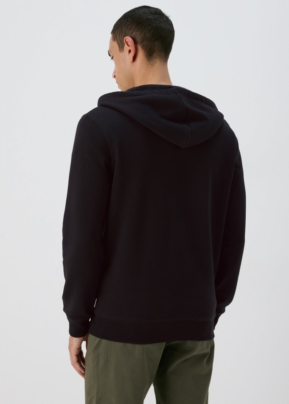 Black Essential Zip Up Hoodie