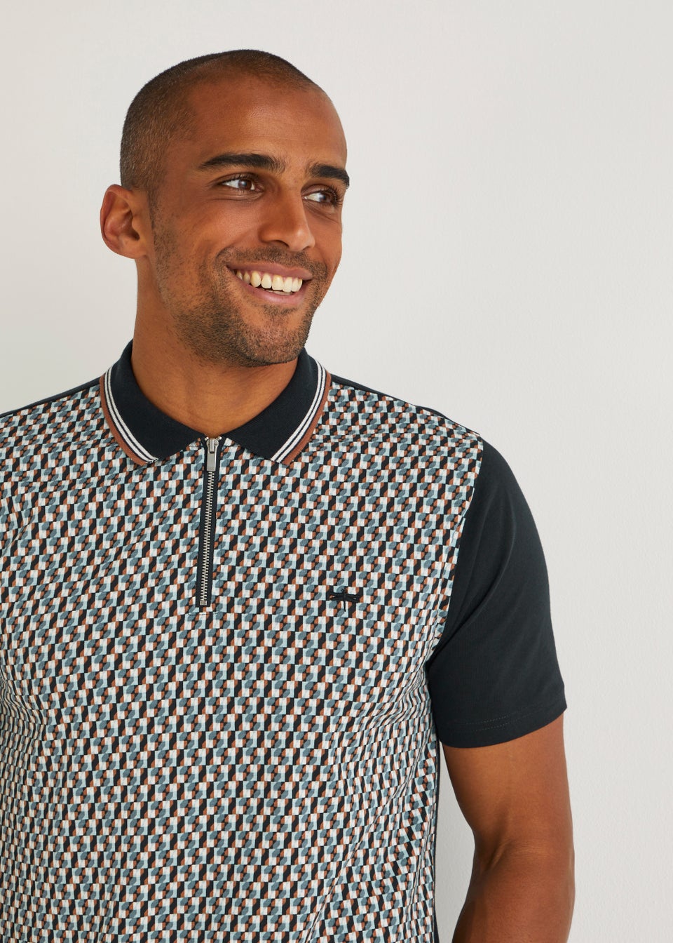 Black Panel Smart Polo Shirt