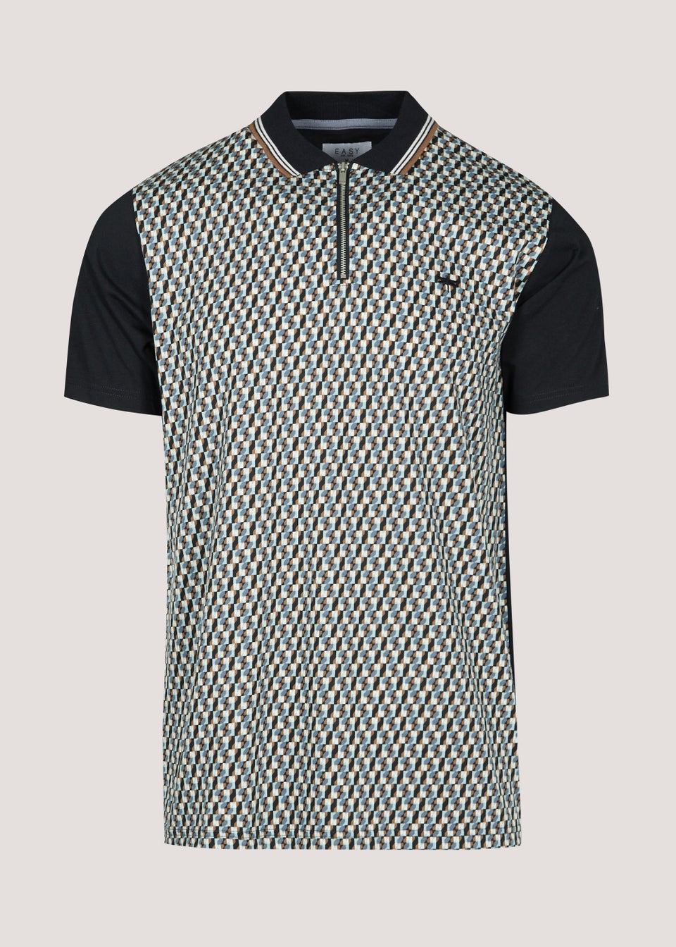 Black Panel Smart Polo Shirt