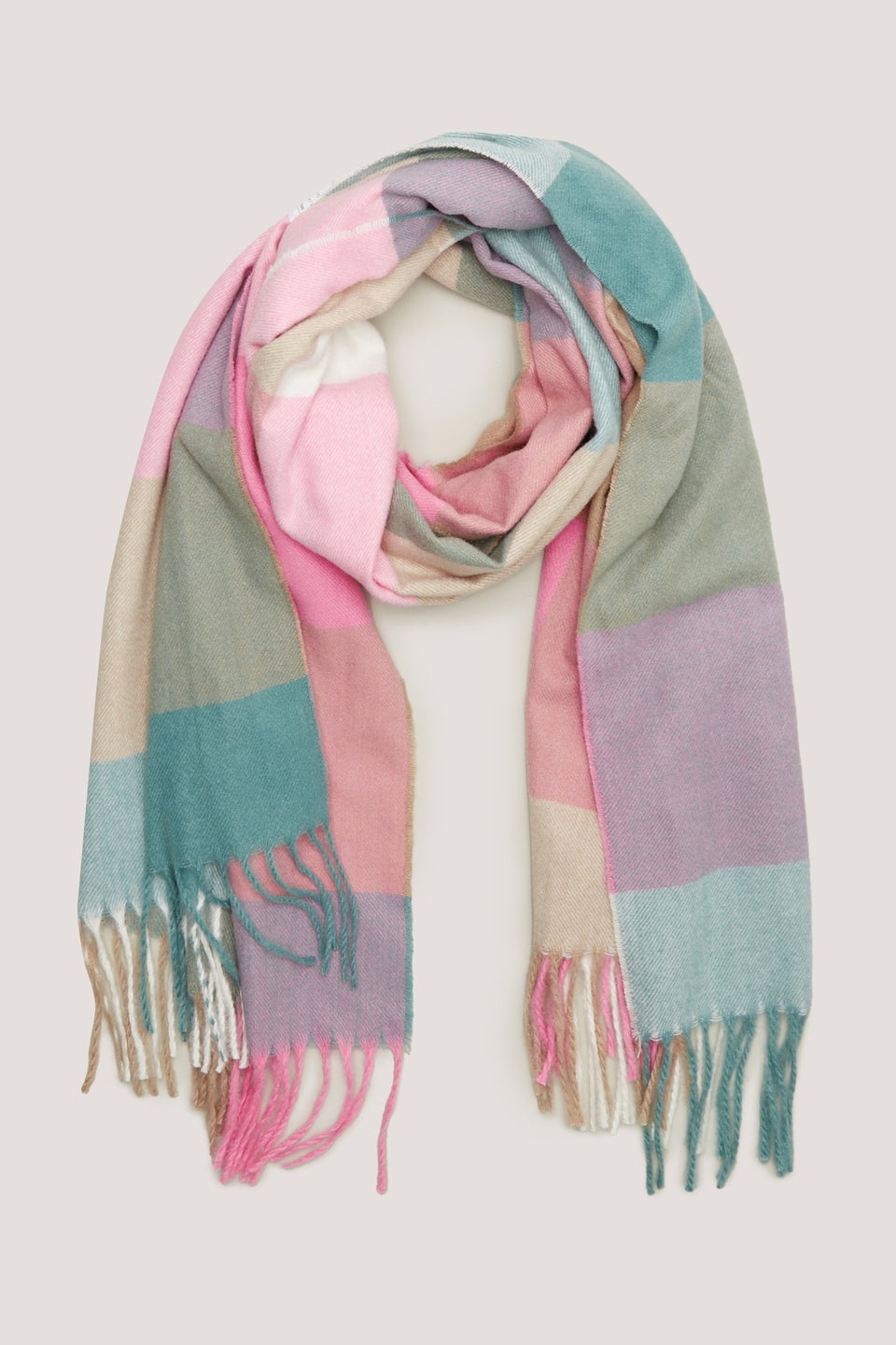 Bright Grid Check Scarf