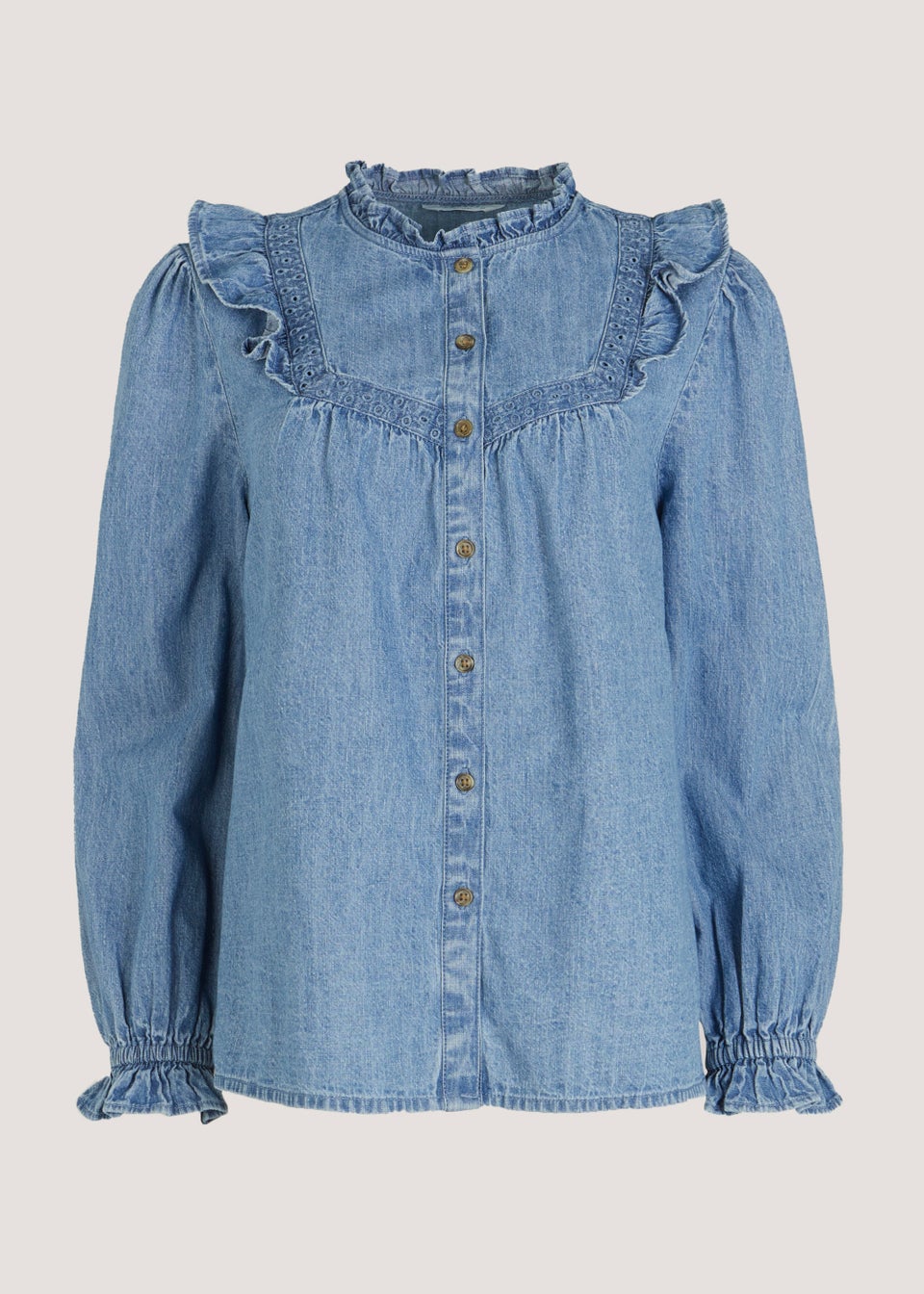 Mid Wash Denim Blouse