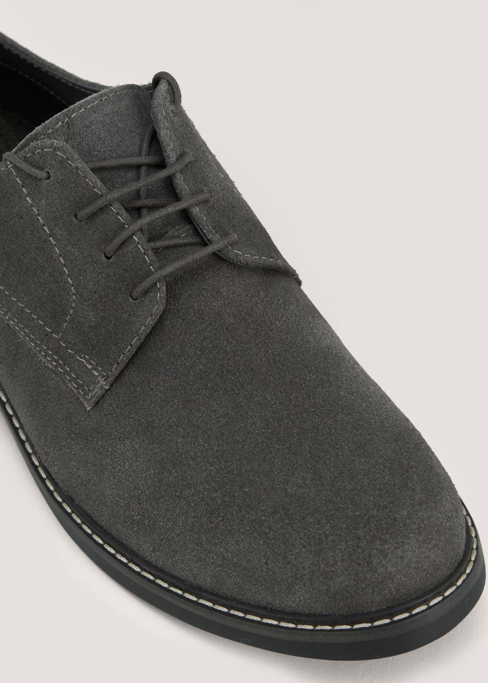 Charcoal Real Leather Suede Derby Shoes Matalan