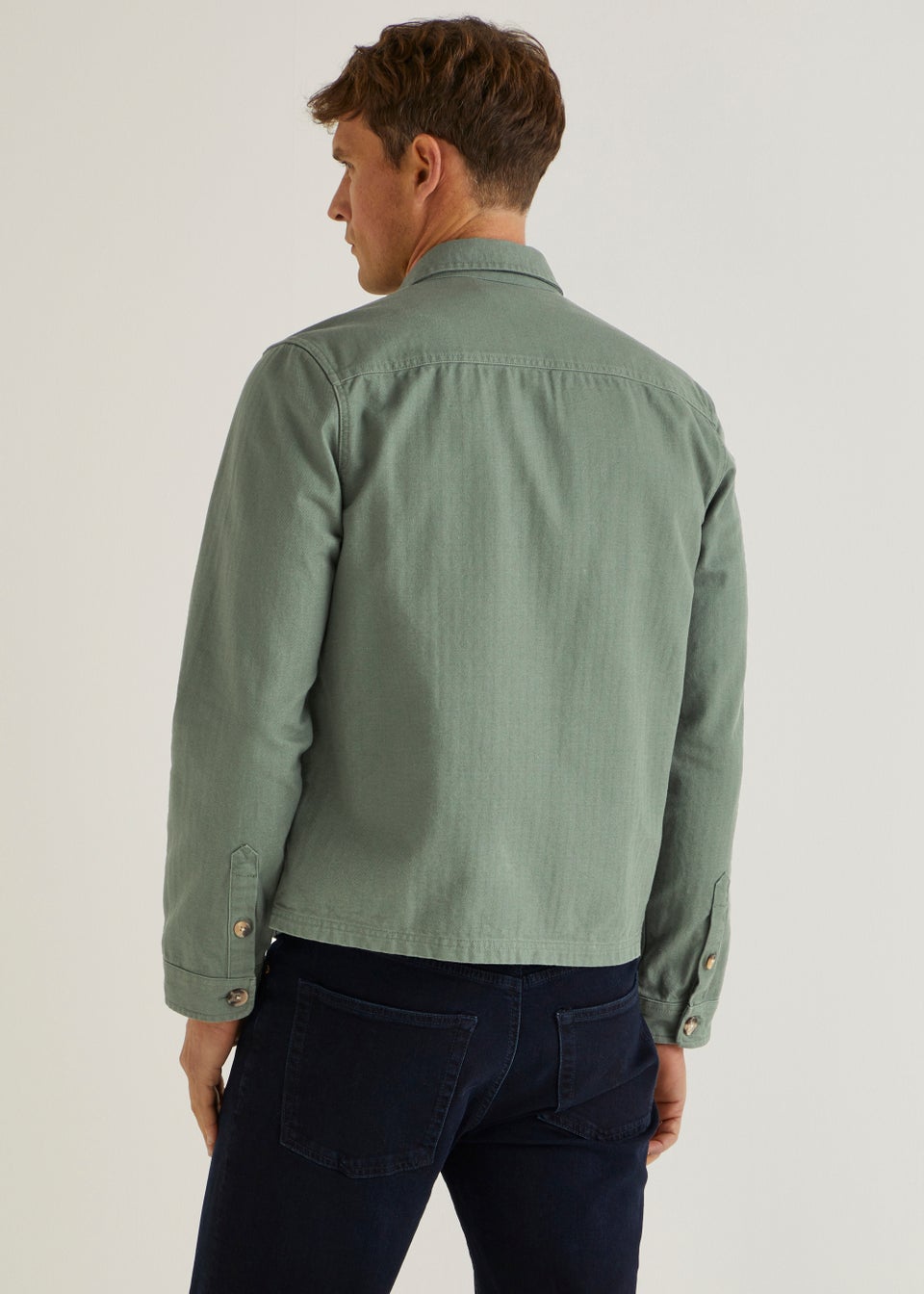 Green Herringbone Shacket