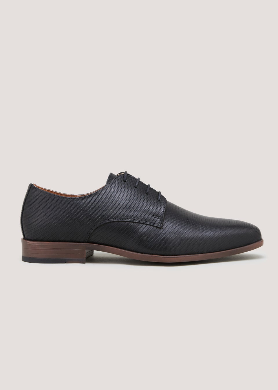 Black Derby Leather Shoes - Matalan
